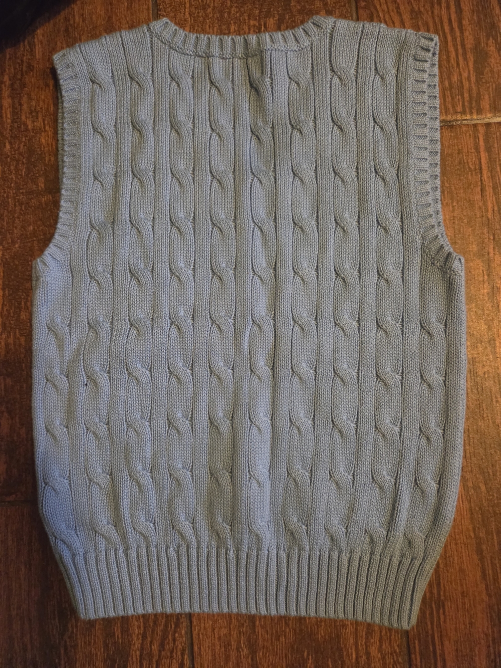 Polo by Ralph Lauren Light Blue Cable Knit V-Neck Sweater Vest